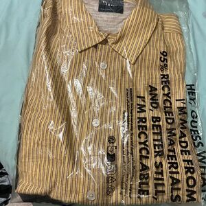 ASOS Yellow Stripe Casual Button-Down Shirt